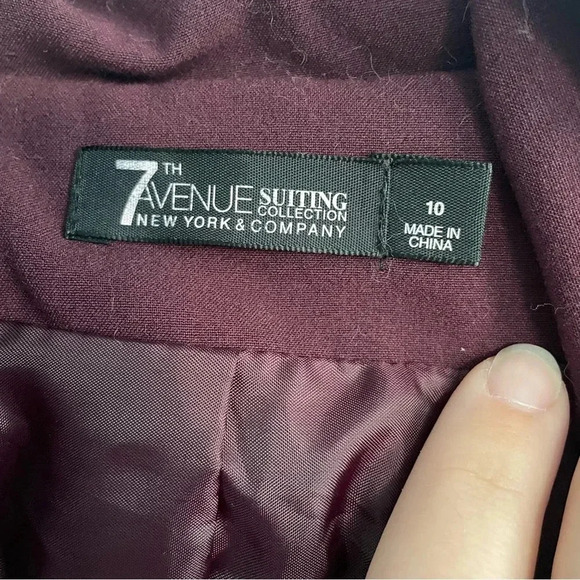 7th Avenue New York And Company Maroon Blazer Size 10 - Picture 6 of 6